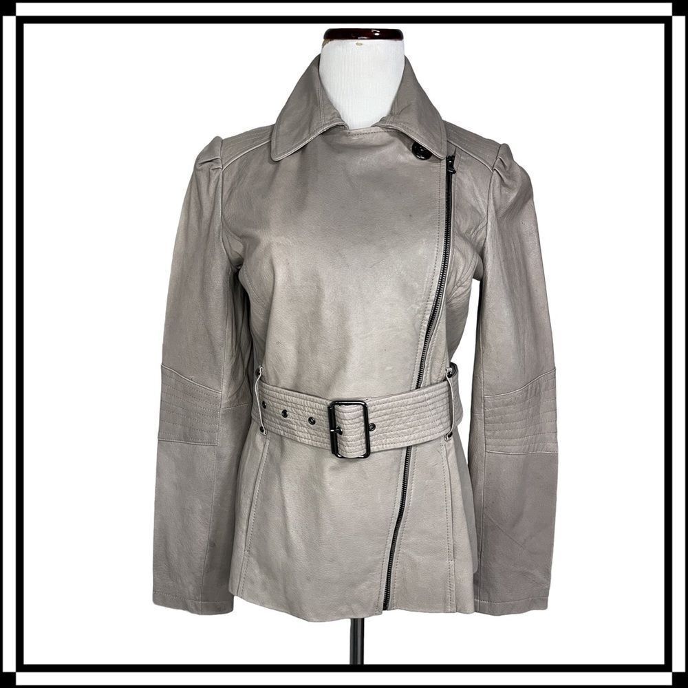 NWT! Kenneth Cole Clay Leather Jacket, Size Med
